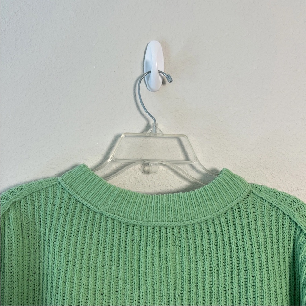 Aerie Crewneck Ribbed Tight Knit Sweater Fresh Green Women’s XS Oversized - Picture 8 of 11